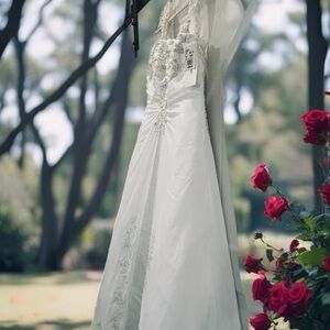 Elegant Silver Embroidered Dress